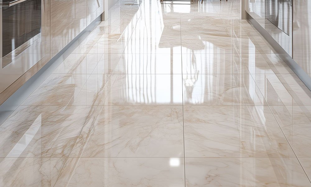 High-gloss-tiled-kitchen
